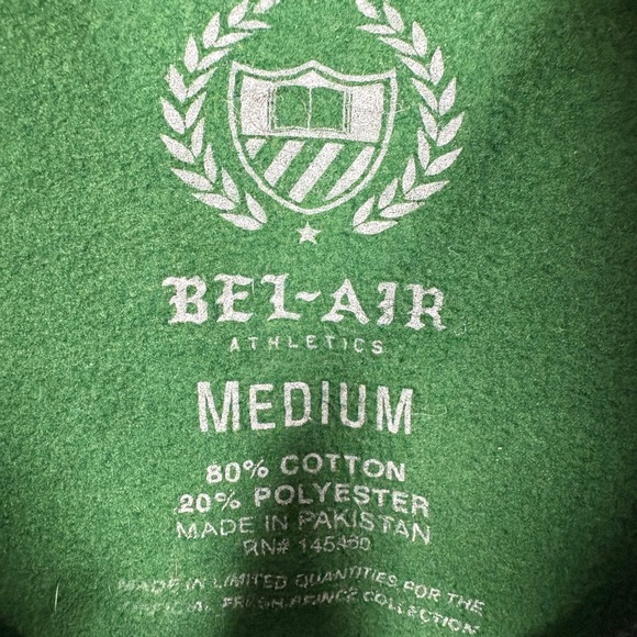 Bel Air Athletics Smith 14 Green Jersey Style Sweatshirt Mens Medium - Picture 2 of 3